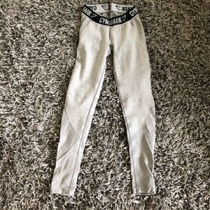 GYMSHARK GREY/BLACK FLEX LEGGINGS (SMALL)